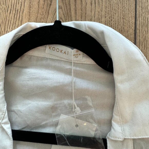 KOOKAI Cropped, Tie Long-Sleeve Top - Picture 2 of 3